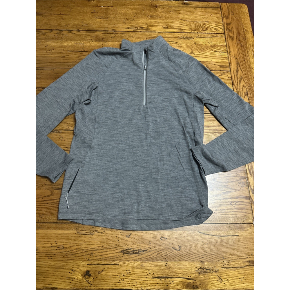 Lululemon Surge Warm Half Zip Shirt Mens Small Grey Pullover Rulu M3DH0S U2